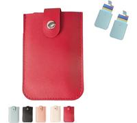 ZeTjieXing 2025New Portefeuille de rangement pour cartes, pochette en cuir à fermeture à pression - Organiseur de cartes de crédit portable fin, Rouge, 1, Contemporain
