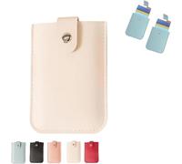 ZeTjieXing 2025New Portefeuille de rangement pour cartes, pochette en cuir à fermeture à pression - Organiseur de cartes de crédit portable fin, blanc, 1, Contemporain
