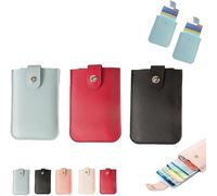 ZeTjieXing 2025New Portefeuille de rangement pour cartes, pochette en cuir à fermeture à pression - Organiseur de cartes de crédit portable fin, 3 pièces - B, 1, Contemporain
