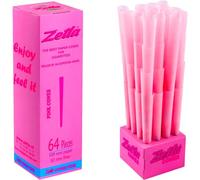 Zetla 64 Cônes Pink De Luxe Taille - Préqué Cette Tubes Joints - Conische Tubes Avec Filtre (109 x 30 mm) - Cônes De Joint De Luxe Taille - Papiers Alimentés