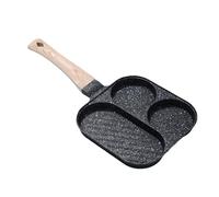 Zetqhuu Poêle à Œufs | Poêle à Frire Divisée Antiadhésive Cuisson | Ustensile de Cuisson 3 Sections pour Induction Cuisinière Électrique | Omelette Pancake Hamburger Bacon