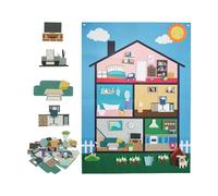 Zetqhuu Tableau d'Histoire en Feutre,Tableau d'Activités en Feutrine Murale | Jeu Éducatif Sensoriel pour Maison Voyage 3 Ans et Plus Garçons Filles Développement des Compétences