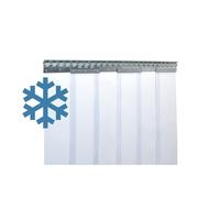 Zettl GmbH rideau à lanières en PVC zone de congélation résistant au froid température: +/-0,0°C à -25°C, lamelles 200x2mm transparent, hauteur 2,50m, largeur 2,10m (1,50m), acier inoxydable