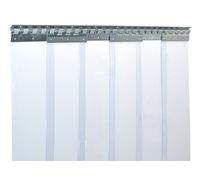 Zettl GmbH Rideau à Lanières PVC 2x200mm Transparent Prémonté Usage Professionnel 1,95m x 2,50m