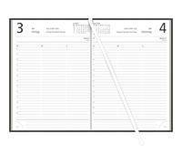 Zettler Agenda 1T/1S Bl. Ange Couleurs Assorties (Noir, Rouge, Turquoise) 2026 - Agenda de Bureau 15 × 21 cm, 1 jour par page, Papier recy SC, Agenda Journalier avec Emploi du Temps 7-19h