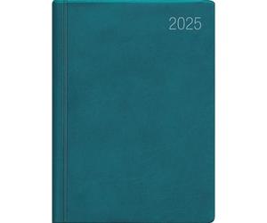 Zettler Agenda de poche 2025 turquoise, 8,3 x 10,7 cm, planificateur de poche avec 140 pages dans une couverture en plastique flexible, 1 semaine sur 1 page, comptage du jour et de la semaine et