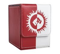 Zettokete MTG Boîte de jeu Commander de grande capacité avec 2 intercalaires, peut contenir plus de 100 cartes à double manches, en cuir synthétique, compatible avec Magic Commander Yu-GiOh TCG CCG,