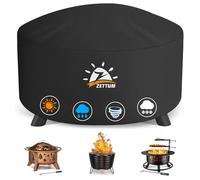 Zettum Housse de Protection pour brasero Exterieur de 110 cm, Couverture Ronde imperméable pour brasero, Tissu Oxford 600D, revêtement PU, Robuste et imperméable, diamètre: 111 x 61 cm