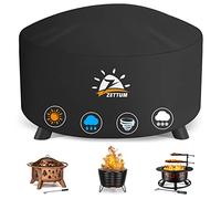 Zettum Housse de Protection pour brasero Exterieur de 80 cm, Couverture Ronde imperméable pour brasero, Tissu Oxford 600D, revêtement PU, Robuste et imperméable, diamètre: 81 x 40 cm