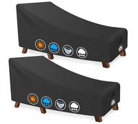 Zettum Lot de 2 chaises longues d'extérieur imperméables 600D résistantes à la décoloration pour chaise de piscine, chaise longue, chaise longue, banc de pelouse, meubles, 213 x 81 x 81 cm