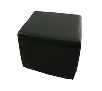 ZeugLung Housse de tabouret en cuir synthétique - Imperméable - Carré - Pour tabouret - Housse de siège - Housse de repose-pieds - Housse extensible - 40 x 40 cm (noir)