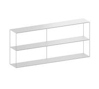 ZEUS buffet SLIM IRONY SIDEBOARD 180 x 31 x H 82 cm (Blanc gaufré - Métal)
