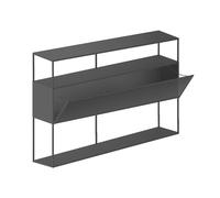 ZEUS buffet TRISTANO H 103 cm (Gris micacé avec le strip LED - Métal)