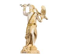 Zeus Dieu Grec Jupiter Tonnerre Statue Figurine Or Albâtre 34cm