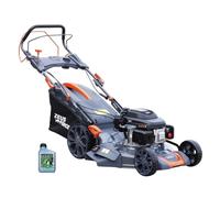 ZEUS FORCE Tondeuse Thermique 196 cm³ autotractée à Essence - Fonction Mulching - Largeur de Coupe 56 cm - Bac 70L - Hauteurs de Coupe 6 Positions