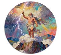 Zeus, Jeu De Puzzle Circulaire 1000 Pièces, Divertissement Éduchatif Et Apaisant, Idéal pour Famille Ou Déco, Adapté Dès 14 Ans, Mythological Figure, 1000pcs (67.5x67.5cm)