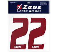 Zeus Kit de transfert des numéros de 1 à 22 25cm senior rouge foncé Taille: taille unique