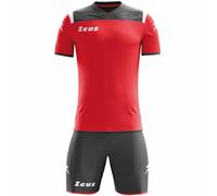 Zeus Kit Vesuvio Ensemble de foot 2 pièces rouge gris 128 YS/3XS