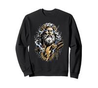 Zeus Lightning Gr od Mythologie Storm Power Portrait Art Sweatshirt