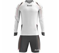 Zeus Paros Ensemble de gardien de but Maillot à manches longues avec short blanc gris 2XL