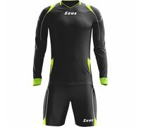Zeus Paros Ensemble de gardien de but Maillot à manches longues avec short Noir Jaune fluo 2XL