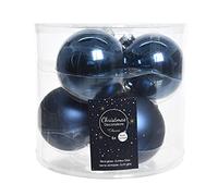 Zeus Party Paquet de 6 Boules de Noël en verre - Bleu nuit