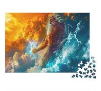 Zeus Puzzle 1000 Pièces Adultes mythologie Grecque Divertissement Créatif Challenge Puzzle De Qualité Supérieure Aide À La Relaxation Multi Colour Décoration Moderne 1000pcs (75x50cm)