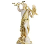 Zeus Statue du dieu grec Jupiter Thunder Figurine en albâtre doré 18 cm