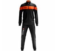 Zeus Tuta Apollo Hommes Survêtement Noir Néon Orange S