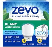 Zevo Piège à insectes volants d'intérieur : facile et sans désordre, utilisation près des plantes d'intérieur - Piège léger pour attraper et tuer les moucherons, les mouches domestiques et les mouches