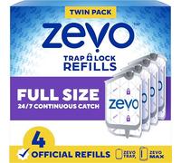 ZEVO Recharges d'insectes volants pour piège lumineux d'intérieur : 4 cartouches de rechange pour piège à lumière capturent les mouches des fruits, les moucherons et les mouches domestiques (4