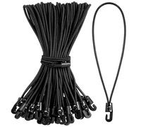 Zewavsl Tendeurs en Caoutchouc avec Crochet 25 CM, Lot de 50 Crochet, Tendeur de Tension de Planificateur Multifonctionnel avec Crochets Court pour Les BâChes, BannièRes, Camping (50)