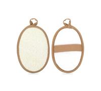 ZEXIJOW Éponge Luffa Naturelle Exfoliante pour le Corps - Lot de 2 Éponges Végétales en Fibres de Luffa,Douces et Faciles à Mousser,2 Tailles 16x11 cm pour Hommes et Femmes,Zéro Déchet