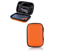 ZEXIJOW Étui de Protection Rigide en EVA pour Disque Dur Externe 2,5" et SSD Portable,Pochette de Transport avec Filet Interne pour SanDisk Extreme/Pro et Autres Marques (Orange)