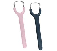 ZEXIJOW Gratte-langue (2 pièces),Gratte-langue en Y,Gratte-langue pour lutter contre la mauvaise haleine,Gratte-langue en acier inoxydable 304 (bleu rose)