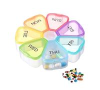 ZEXIJOW Pilulier Hebdomadaire 7 Jours,Semainier Médicament Mignon Rond,Boîte Pilule Contraceptive,Pilulier Enfant Adulte avec Compartiments,Grand Format Portable,Organisateur Médicaments Vitamines