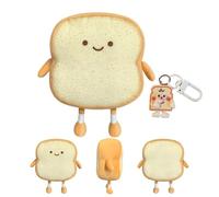 ZexJpr Lot de 2 doudous torst en peluche toast, avec porte-clés, jouet doux pour enfants et adultes, idéal pour câliner, décorer et offrir
