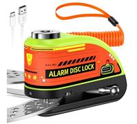 ZEXMTE Antivol de frein à disque étanche pour moto avec alarme 120 dB | Verrou de frein à disque rechargeable pour moto avec câble antivol en fil d'acier de 1,8 m, pour moto à broche de 7 mm