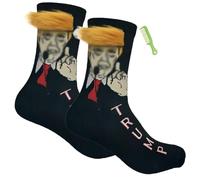 ZEXOWIJ Chaussettes de Simulation en tissu 3D, Chaussettes Trump avec cheveux, Unisexe, Cadeau drôle, Amusantes et Mignonnes, Adaptées aux rassemblements d'amis (Style 1)