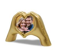 ZEXUPER Décoration dorée : sculpture bohème personnalisée en forme de cœur, polyvalente et attrayante pour les salons, les chambres, les étagères pour les femmes, les mamans (anniversaires, fête des