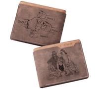ZEXUPER Portefeuilles personnalisés pour homme, portefeuille personnalisé avec photo et nom gravés avec poing, fête des pères de la part de votre épouse, fille, fils, cadeau pour papa ou petit ami
