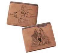 ZEXUPER Portefeuilles personnalisés pour homme, portefeuille personnalisé avec photo et nom gravés avec poing, fête des pères de la part de votre épouse, fille, fils, cadeau pour papa ou petit ami