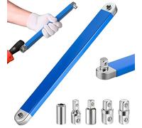 ZEXUPORIUM Rallonge Cliquet Professionnelle, Jeu de Clés avec 5 Adaptateurs D'entraînement 1/2", 1/4" et 3/8", Clé D'extension Coudée, pour Clé Universelle Allongée