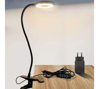 ZEYACHAN Lampe de Bureau LED,Lampe Clip avec Chargeur USB,360° Flexible Lampe de Lecture à Clipsable,3 Modes d’Éclairage&10 Niveaux Dimmable,Bouton Intelligent,Luminosité Protection des Yeux1