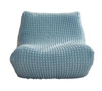 Zeyeo Housse De Chaise Longue Extensible en Seersucker - Housse De Chaise Longue sans Accoudoirs pour Canapés Et Poufs(Haze Blue)
