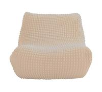 Zeyeo Housse De Chaise Longue Extensible en Seersucker - Housse De Chaise Longue sans Accoudoirs pour Canapés Et Poufs(Beige)