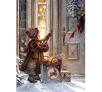 Zeyevan DIY Diamond Painting Christmas Fille Kit, 5D Noël Broderie Diamant Painting Kit Complet Cadeau Point De Croix Strass Broderie Craft Pour Home Office Décoration Murale 30x40 cm