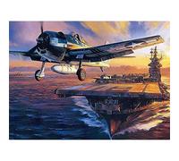 Zeyevan DIY Diamond Painting Complet Porte-Avions, 5D Broderie Diamant Painting Kit Complet Le Coucher du Soleil Point Point De Croix Strass Broderie Craft pour Home Décoration Murale 30x40 cm