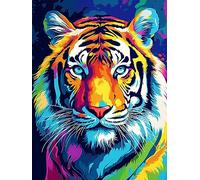 Zeyevan DIY Diamond Painting Complet Tigre, 5D Broderie Diamant Painting Kit Complet Animaux Point Point De Croix Strass Broderie Craft Pour Home Office Décoration Murale 30x40 cm