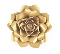 ZEYRU Grande Fleur en Papier géante à Faire soi-même, Grande Rose pour décoration intérieure de Mariage, décorations en Papier, Artisanat, crèche, Anniversaire, Paillettes dorées, 40 cm